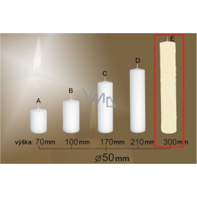 Lima Gastro glatte Kerze Elfenbein Zylinder 50 x 300 mm 1 Stück