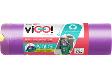 viGO Müllsäcke mit Zugverschluss, 27 µ, 70 × 100 cm, 120 l, 10 Stück