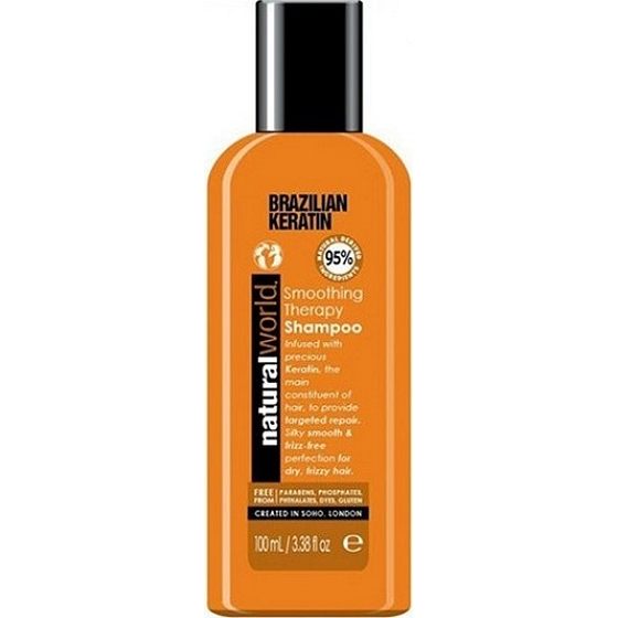 Natural World Brasilianisches Keratin-Glättungs-Therapie-Haarshampoo 100 ml