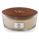 WoodWick White Honey - Weiße Honigduftkerze mit breitem Holzdocht und Deckel 453 g