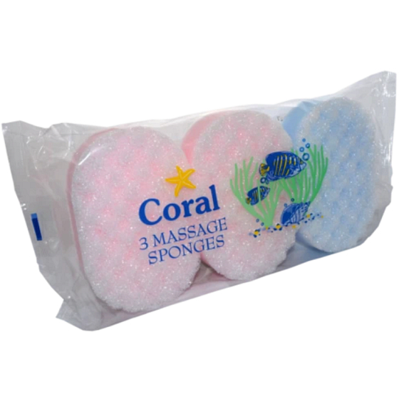 Coral Body Sponge Reinigung und Massage Körperschwamm 3 Stück