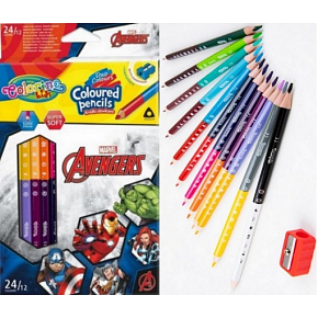 Colorino Dreikant-Buntstifte Marvel Avengers beidseitig 24 Farben