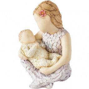 Arora Design Treasure Figur eines kleinen Mädchens, das ein Baby im Arm hält Resinfigur 9,5 cm