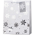 Emocio Geschenkpapier Tasche 26 x 32 cm Weihnachten Silber Schneeflocke