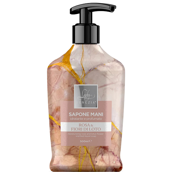 Lady Venezia Rosa & Fiori Di Loto - Rose und Lotusblüten Flüssigseife 500 ml Spender