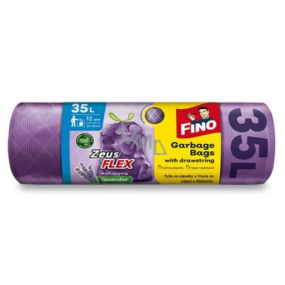 Fino Zeus Flex Lavendel Versenkbare Müllbeutel, 32 µ, 35 Liter 53 x 59 cm, 12 Stück