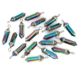 Regenbogen-Hämatit Pendel Hexagon Anhänger Naturstein 41 x 13 mm, handgeschnitzt, Stein des gesunden Blutes