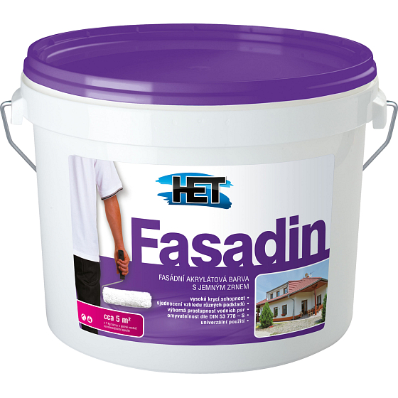 Het Fasadin Fassadenfarbe mit feinem Korn, weiß, 3 kg