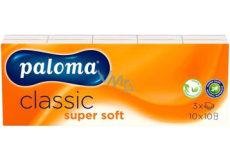 Paloma 3vrstvé papírové kapesníky Classic Super Soft, 10x 10 ks