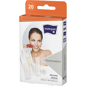 Matopat Transparent Pflaster transparent mit Polster, 20 Stk