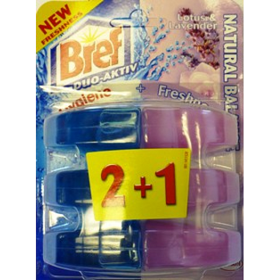 Bref Duo Aktiv Extra saubere und frische Lotus- und Levand WC-Gel-Nachfüllung 3x60 ml