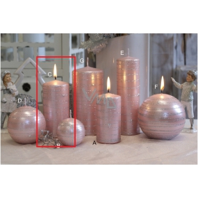 Lima Galaxy Kerze rosa Zylinder 60 x 120 mm 1 Stück