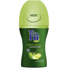 Fa Natural & Care Weiße Traubenkugel Antitranspirant Deodorant Roll-On für Frauen 50 ml