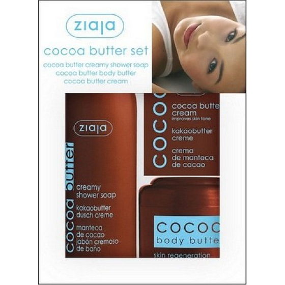 Ziaja Kakaobutter Duschgel 500 ml + Tagescreme 50 ml + Körperbutter 200 ml, Kosmetikset