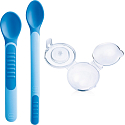 Ich habe Feeding Spoons & Cover 2-Phasen-Fütterungslöffel mit Schutzabdeckung in verschiedenen Farben 6+ Monate 1 Set.
