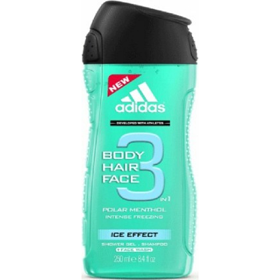 Adidas Ice Effect 3in1 Gesichtsduschgel für Körper, Haare und Gesicht für Männer 250 ml