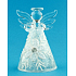 Glas Engel mit Schneeflocke zum Stehen 8 cm