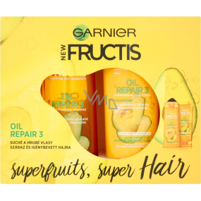 Garnier Fructis Oil Repair 3 stärkendes Shampoo für trockenes und raues Haar 250 ml + Haarbalsam 200 ml, Kosmetikset Garnier Fructis Oil Repair 3 stärkendes Shampoo für trockenes und raues Haar 250 ml + Haarbalsam 200 ml, Kosmetikset