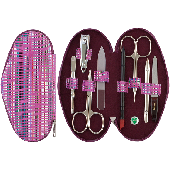 Dup Maniküre Gita Leder 8 Stück Rosa Muster 230401-384