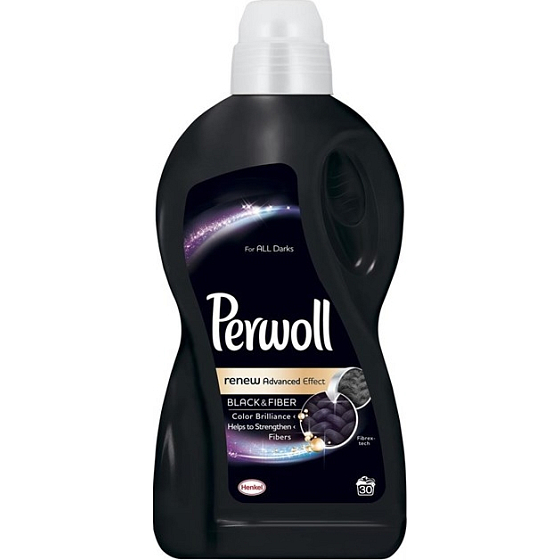 Perwoll Black & Fibre Waschgel stellt eine intensive schwarze Farbe wieder her und schützt vor Formverlust 30 Dosen von 1,8 l