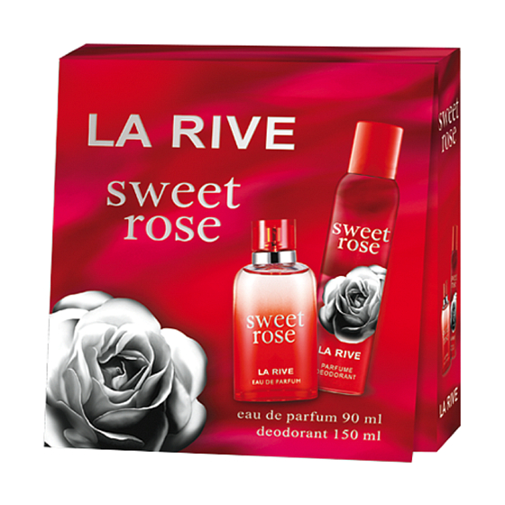 La Rive Sweet Rose parfümiertes Wasser für Frauen 90 ml + Deodorant Spray 150 ml, Geschenkset