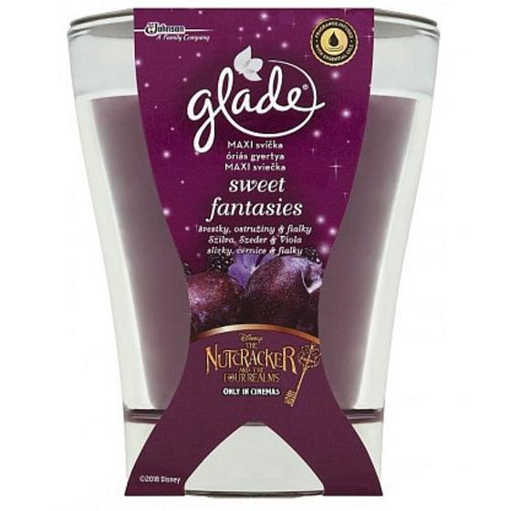Glade von Brise Sweet Fantasies - Große Kerze mit Pflaumen- und saftigem Brombeerduft in einem Glas, Brenndauer bis zu 52 Stunden 224 g
