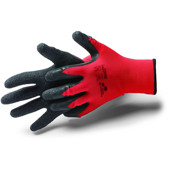 Schuller Eh klar Allstar Crinkle Arbeitshandschuhe mit Latexbehandlung und Falten, Größe XL / 10