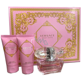 Versace Bright Crystal Eau de Toilette für Frauen 50 ml + Körperlotion 50 ml + Duschgel 50 ml, Geschenkset für Frauen