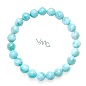 Larimar-Armband elastischer Naturstein, Kugel 5 mm / 16 - 17 cm, Stein des mythischen Atlantis