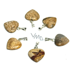Jaspis Bild Herz-Anhänger Naturstein 15 mm, Stein der positiven Energie