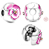 Charme Sterling Silber 925 Stiefmütterchen rosa, Stopper, Clip Perle für Armband Natur