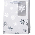 Emocio Geschenkpapier Tasche 18 x 23 cm Weihnachten Silber Schneeflocke