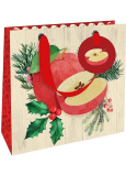 Nekupto Geschenkpapier Tasche Luxus 18 x 16 cm Weihnachtsäpfel