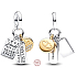 Charm Sterlingsilber 925 Freundschaft 3-in-1, Anhänger für Freundschaftsarmband