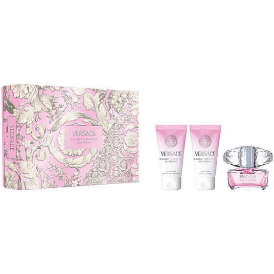 Versace Bright Crystal toaletní voda 50 ml + tělové mléko 50 ml + sprchový gel 50 ml, dárková sada pro ženy