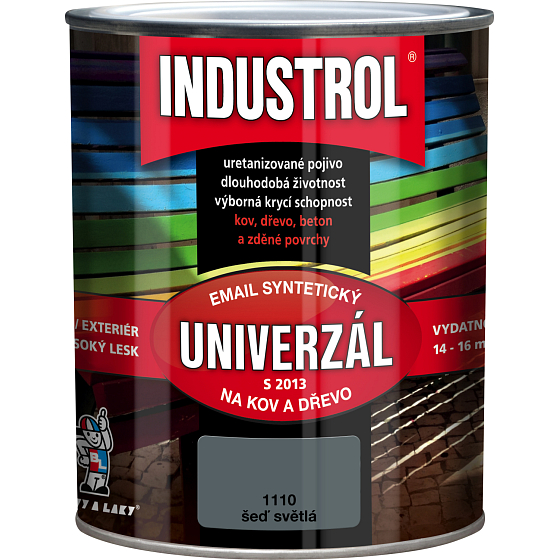 Industrol S2013 universell glänzend Oberfarbe für Metall und Holz, 1110 hellgrau, 600 ml