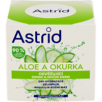 Astrid Tages- und Nachtcreme für Mischhaut und fettige Haut Aloe Vera und Gurke 50 ml