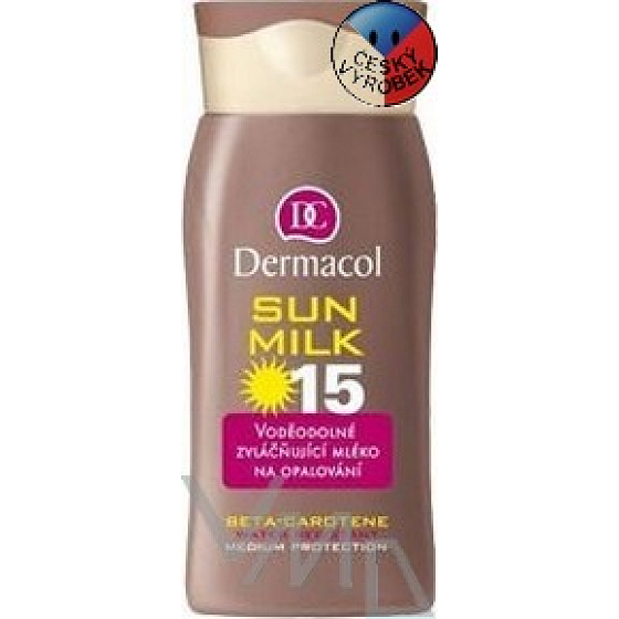Dermacol Sun Milk LSF15 wasserfeste feuchtigkeitsspendende Sonnencreme 200 ml