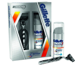 Gillette Mach3 Rasierer mit 1 Ersatzkopf + Irritation Defense Rasiergel 75 ml, Kosmetikset, für Männer