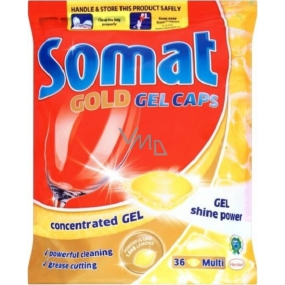 Somat Gold Gel Caps Zitronengeschirrspüler Kapseln 36 Stück