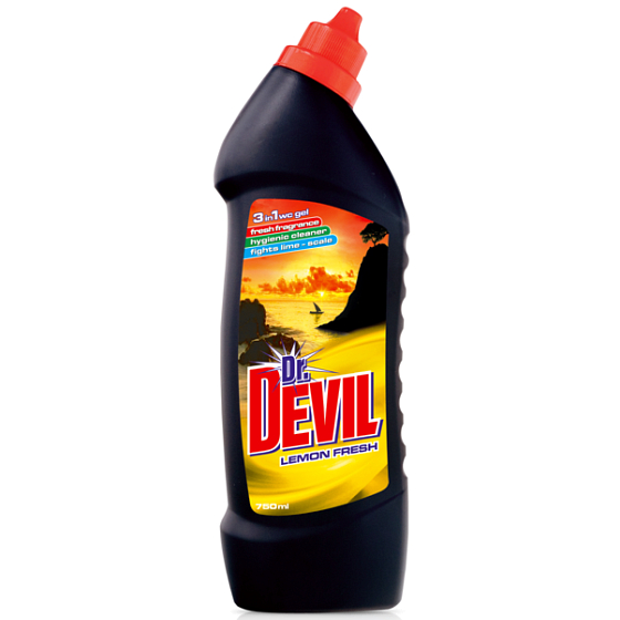 Dr. Devil Lemon Fresh 3v1 WC flüssiger Reiniger 750 ml