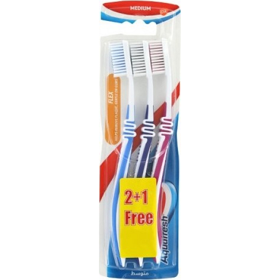 Aquafresh Flex Medium Medium Zahnbürste 3 Stück