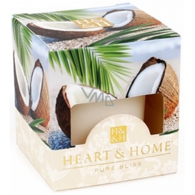 Herz & Zuhause Kokosnuss streicheln Soja-Duftkerze ohne Verpackung brennt bis zu 15 Stunden 53 g