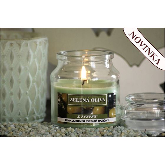 Lima Aroma Dreams Aromatisches Kerzenglas aus grünen Oliven mit Deckel 120 g