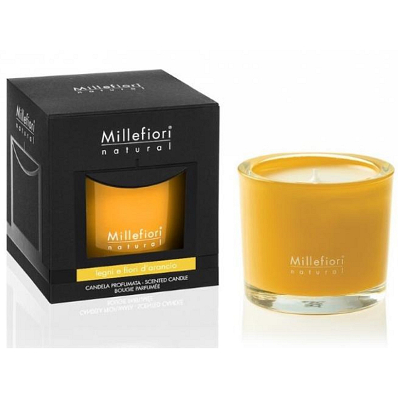 Millefiori Milano Natural Legni e Fiori d'Arancio - Duftkerze aus Holz und Orangenblüten 180 g