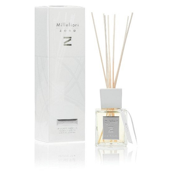 Millefiori Milano Zona Bernstein & Weihrauch - Ambergris und Weihrauch Diffusor 250 ml + 7 Stiele 30 cm lang für mittelgroße Räume hält mindestens 3 Monate