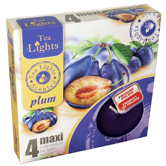 Teelichter Pflaume duftende Teelichter Maxi 4 Stück
