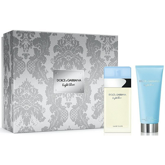 Dolce & Gabbana Hellblaues Eau de Toilette für Frauen 50 ml + Körpercreme 100 ml, Geschenkset 2018