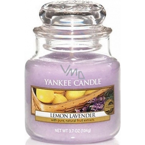 Yankee Candle Lemon Lavender - Duftkerze nach Zitrone und Lavendel Klassisches kleines Glas 104 g