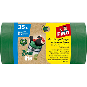 Fino Green Life recyklované PE pytle na odpad, 25 µ, 50 × 55 cm, 35 l, 22 ks